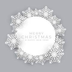 snowflakes frame for merry christmas festival background
