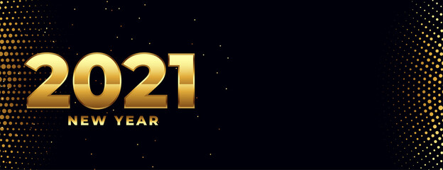 nice golden 2021 happy new year shiny banner design