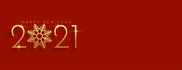 golden and red 2021 happy new year with text space