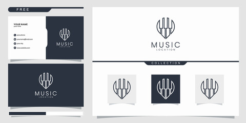 location piano logo icon designs vector