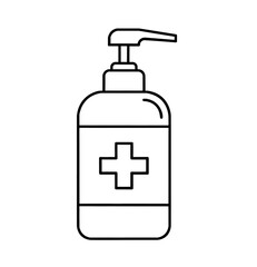 Black flat antiseptic sanitizer icon on white background