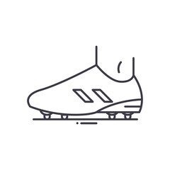 Football shoes icon, linear isolated illustration, thin line vector, web design sign, outline concept symbol with editable stroke on white background.