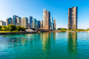 Chicago City Skyline from Michigan Lake