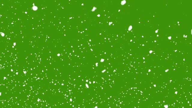 Slow down Winter Snow, Falling snow animation loop green screen background