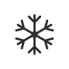 Snowflake icon, winter symbol, template flat graphic design, cold sign, Xmas time, isolated temperature button for app, vector illustration