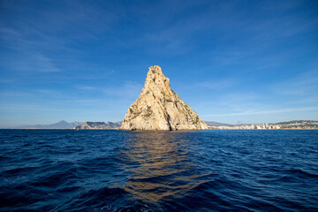 Fototapeta na wymiar mountain in Calpe Spain the view from the water