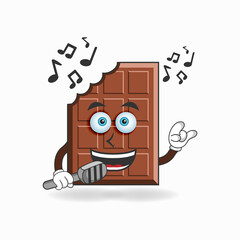 The Chocolate mascot character is singing. vector illustration