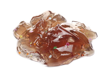 Sleaze slime, goo with decorative star sprinkles isolated on white background
