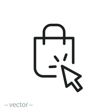 click and collect order, vector icon on white background
