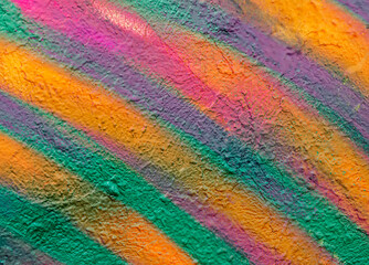 Art under ground. Beautiful street art graffiti background. The brick wall is decorated with abstract drawings house paint. Modern style urban culture of street youth. Abstract picture on wall