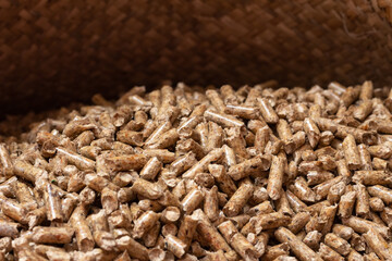 Pellets biomass, background out of focus