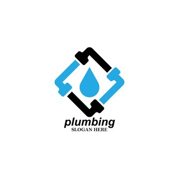 Plumb Service logo designs Template with water symbol, Plumbing logo designs vector
