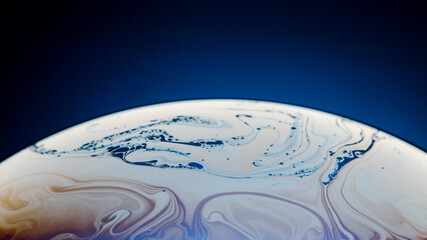 Half of a soap bubble, an abstract semicircle background. The model of the cosmos or the planets
