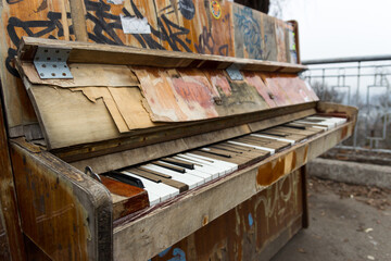 old piano and books