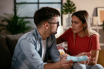 Young man waiting results from the laboratory. Worried man waiting Covid-19 test..