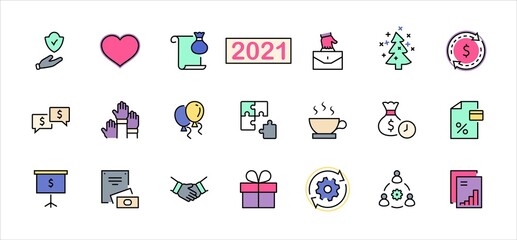 Set of Business Cooperation Vector Line Icons. Contains such Icons as Puzzle, Partnership, Money, Handshake, Dollars, Team, Synergy, Work, Interaction and more.Editable Stroke. 32x32 Pixel Perfect.
