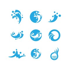 Water wave symbol and icon Logo Template vector

