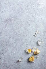 Fototapeta na wymiar Garlic cloves on cement background
