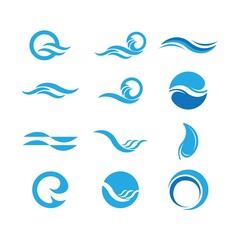 Water wave symbol and icon Logo Template vector

