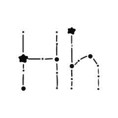 Letter H logo template vector design stars constellation