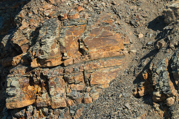 
Layered rocks and mountains on the Black Sea coast. Bolshoi utrish nature reserve