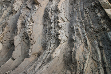 Fototapeta na wymiar layered rocks on the Black Sea coast