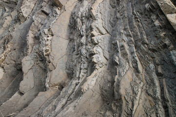 
layered rocks on the Black Sea coast