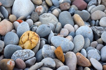 Quality photographic image. Image of beach pebbles. Texture image to decorate.