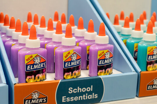 Sydney, Australia 2019-12-26 Elmers glow in the dark glue suitable for slime making on the shelf at the shop