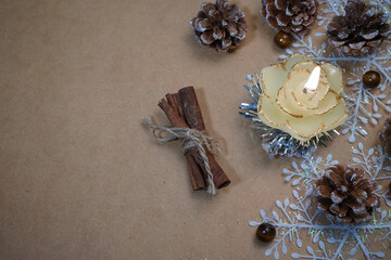 christmas still life with candle