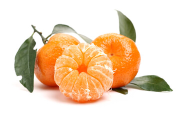 tangerine orange on white background 