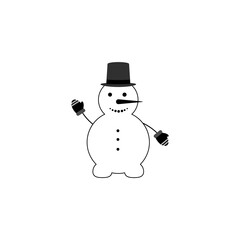 Snowman icon, flat winter symbol graphic design template, Christmas time, vector illustration