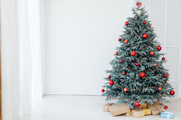 New Year's Interior Christmas Tree with home gifts
