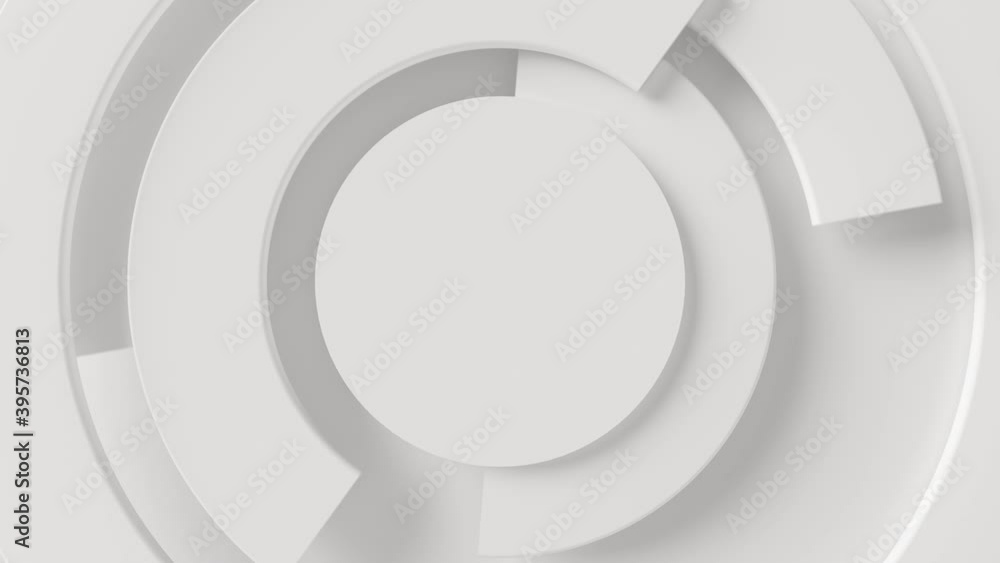 Poster modern business video background. 3d texture animation with rotating parts of a circle. spiral surfa