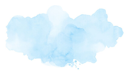 Abstract soft blue of stain splashing watercolor on white background