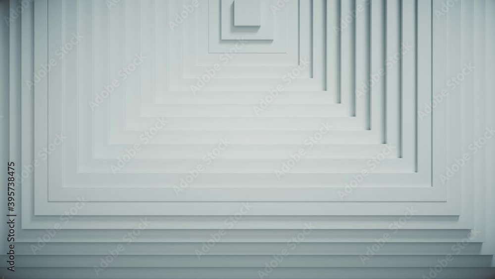 Poster abstract pattern of squares with offset effect. white blank animation cubes. abstract background for