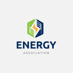 modern abstract energy electric power environment logo design vector for electrical industry