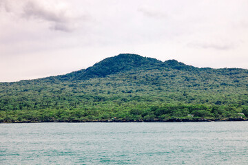 Panorama of Rangitoto Island in front of Auckland, New Zealand