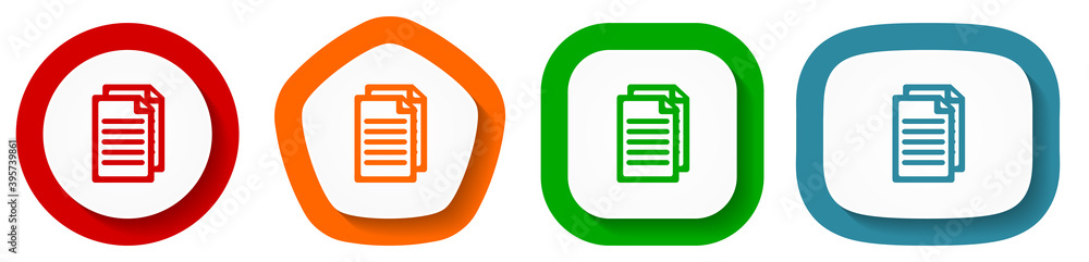 Poster set of flat design vector document icons, peper symbol illustration in eps 10