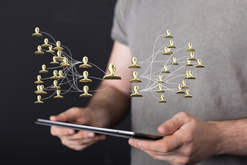 hierarchy connection team group digital