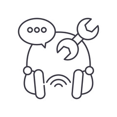 Fix pboblem icon, linear isolated illustration, thin line vector, web design sign, outline concept symbol with editable stroke on white background.