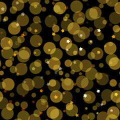 玉ボケ　シームレスパターン　ゴールド