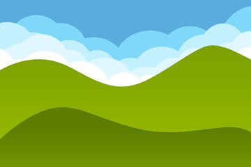 山の背景　長方形　雲