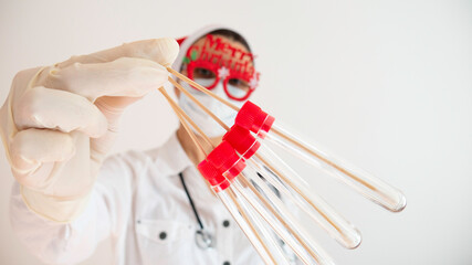 Medical worker during the Christmas and New Year holidays.