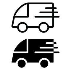 Delivery cion vector set. Post illustration sign collection. Parcel symbol.