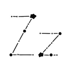 Letter Z logo template vector design stars constellation