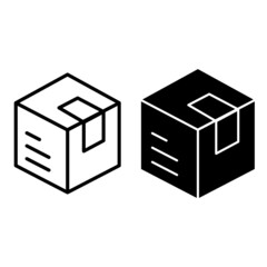 Delivery cion vector set. Post illustration sign collection. Parcel symbol.