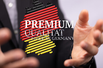 germany map digital outline silhouette 3d