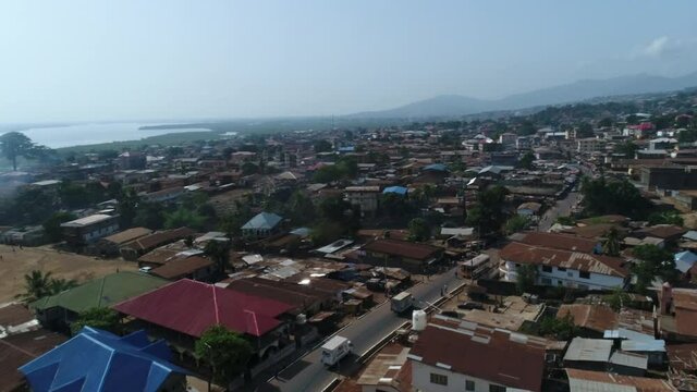 Freetown, Sierra Leone.

Aerial view across Freetown.