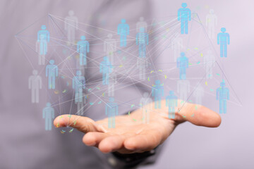 Naklejka premium conference team work connection digital concept